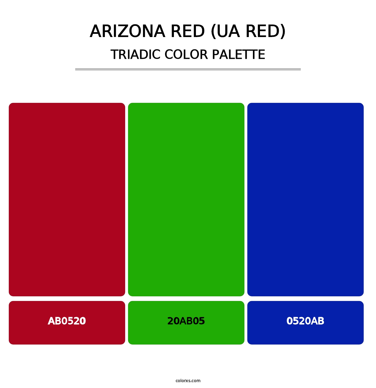 Arizona Red (UA Red) - Triadic Color Palette
