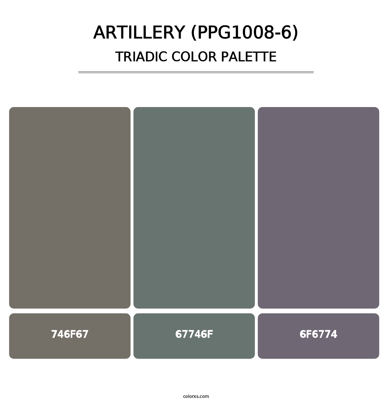 Artillery (PPG1008-6) - Triadic Color Palette