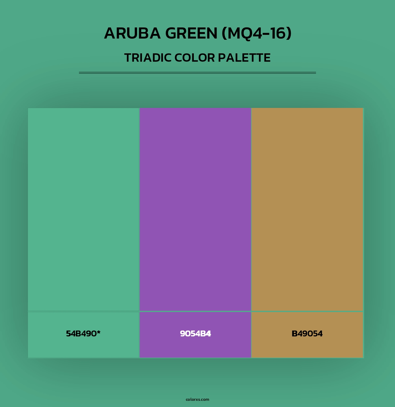 Aruba Green (MQ4-16) - Triadic Color Palette