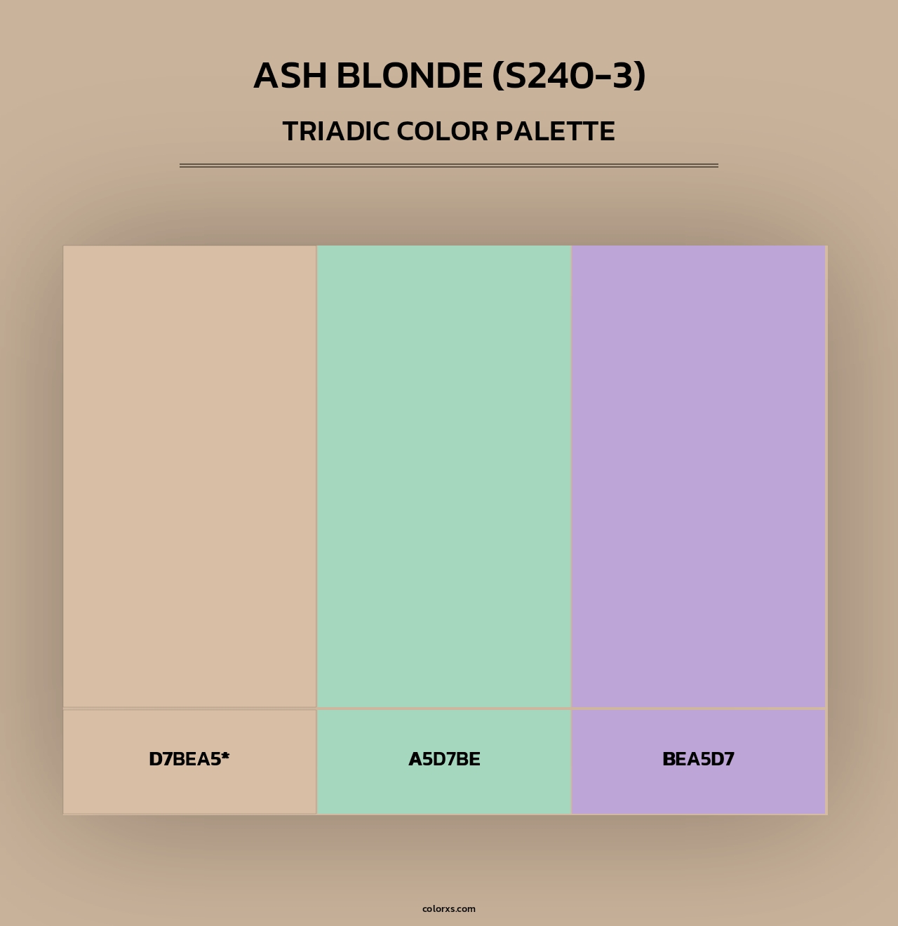 Ash Blonde (S240-3) - Triadic Color Palette