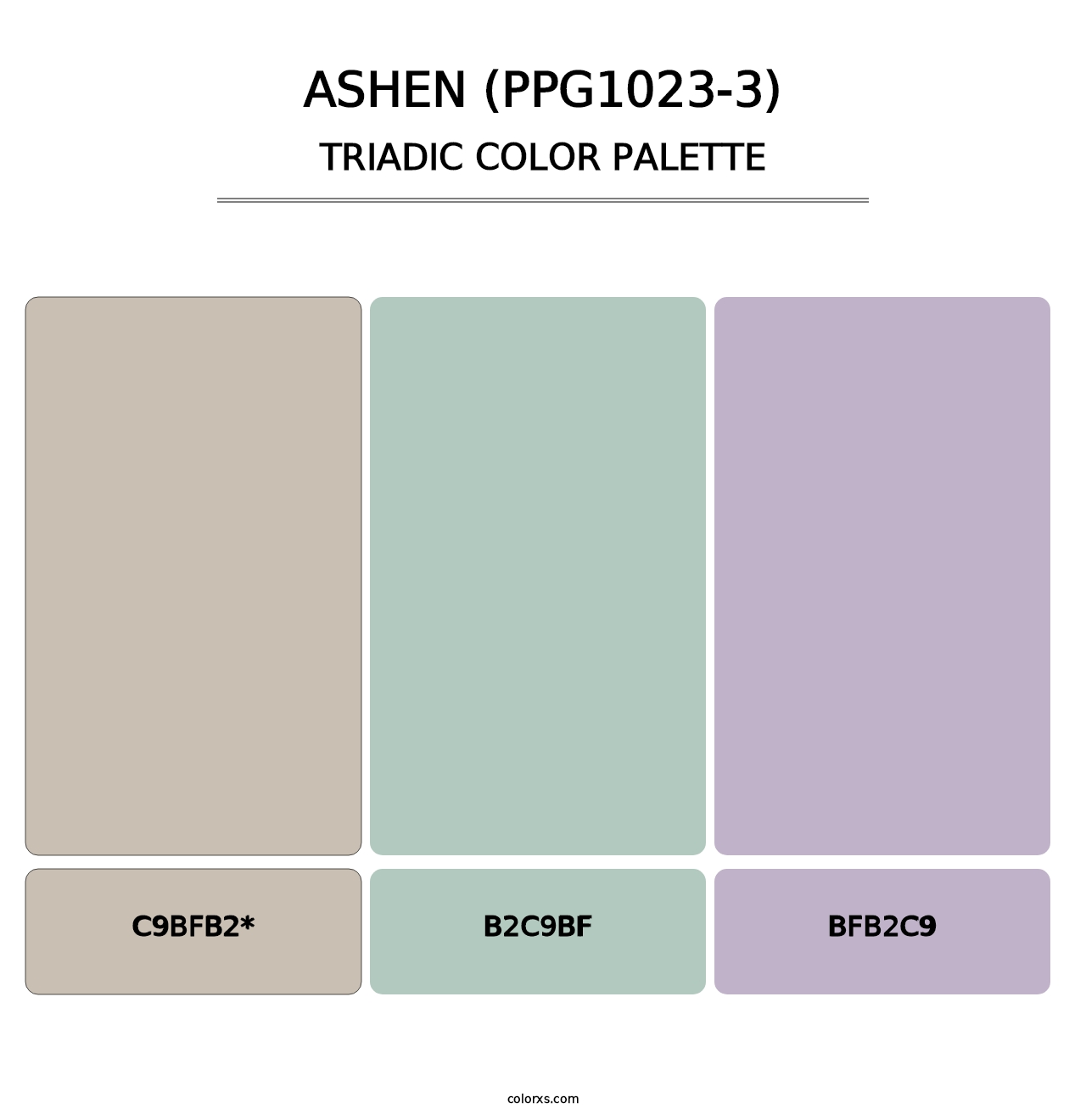 Ashen (PPG1023-3) - Triadic Color Palette