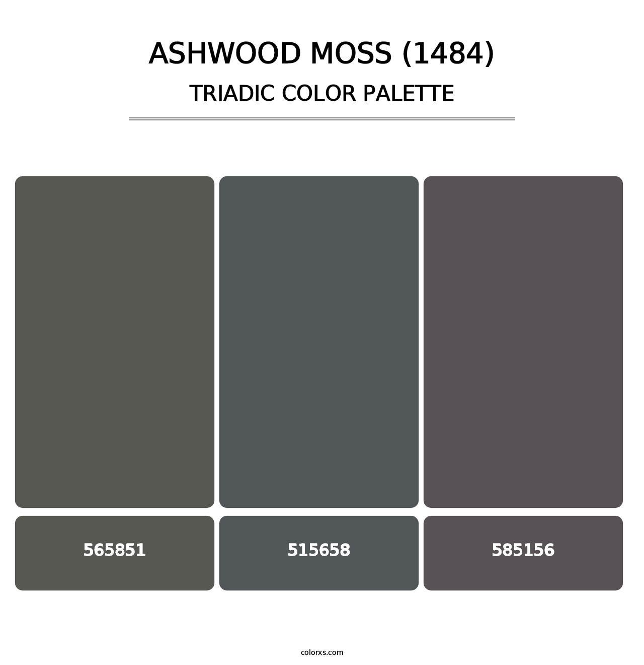 Ashwood Moss (1484) - Triadic Color Palette