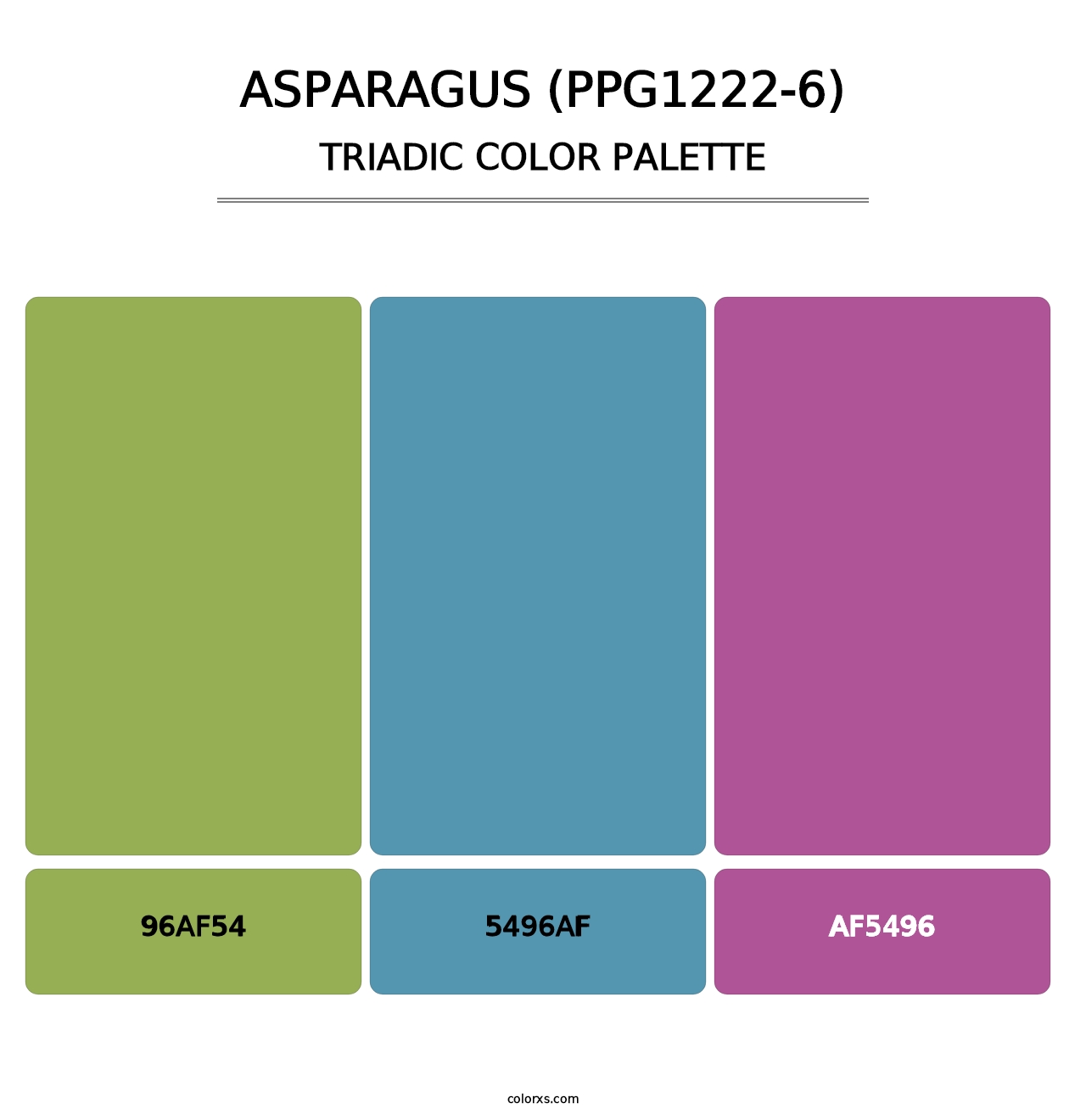 Asparagus (PPG1222-6) - Triadic Color Palette