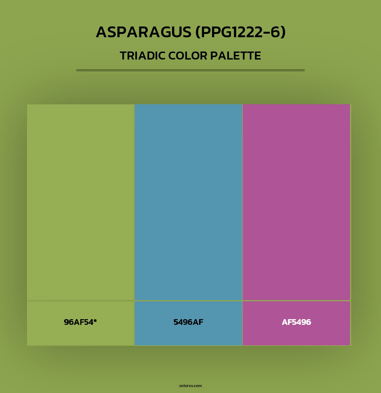 Asparagus (PPG1222-6) - Triadic Color Palette