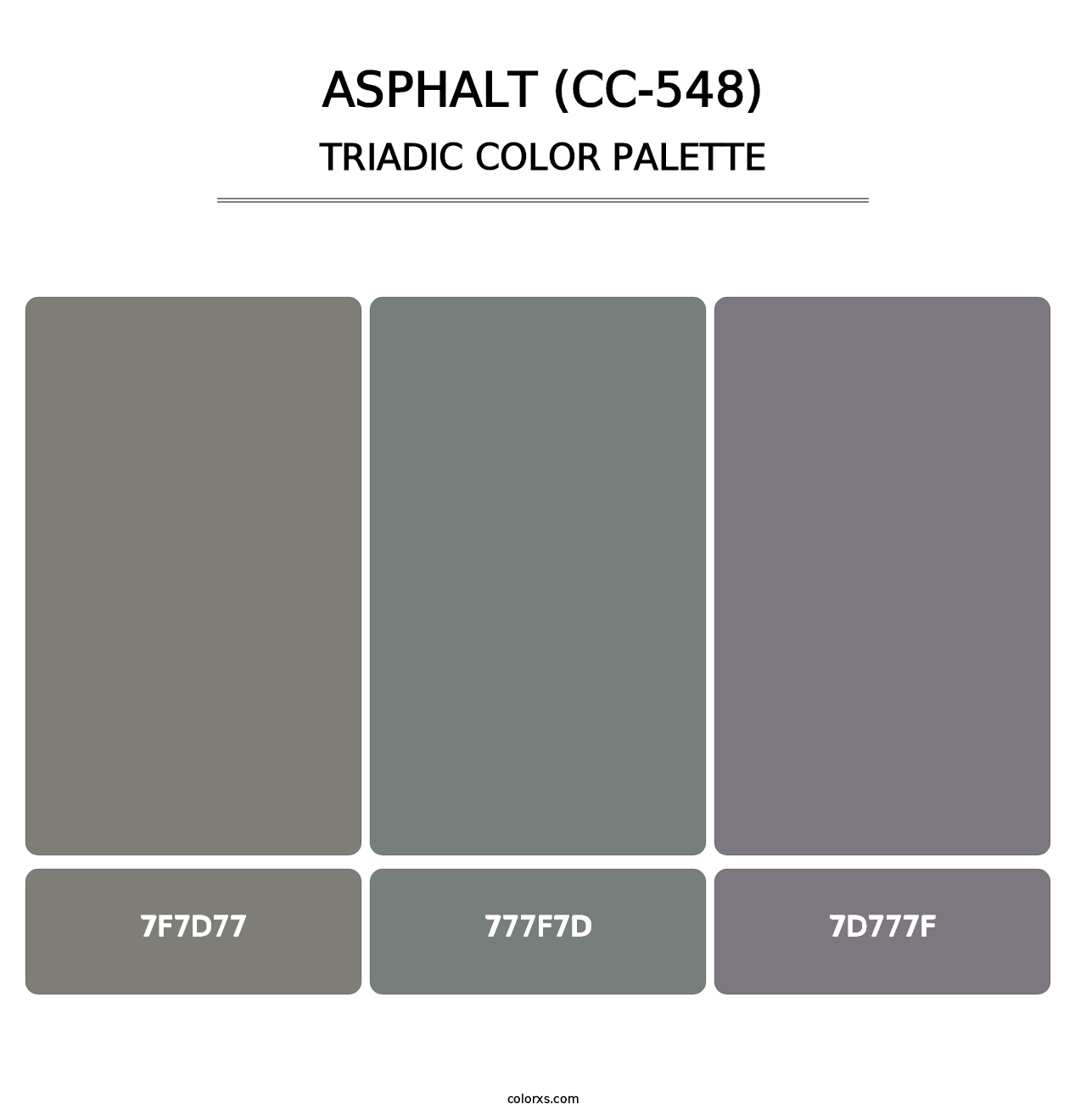 Asphalt (CC-548) - Triadic Color Palette