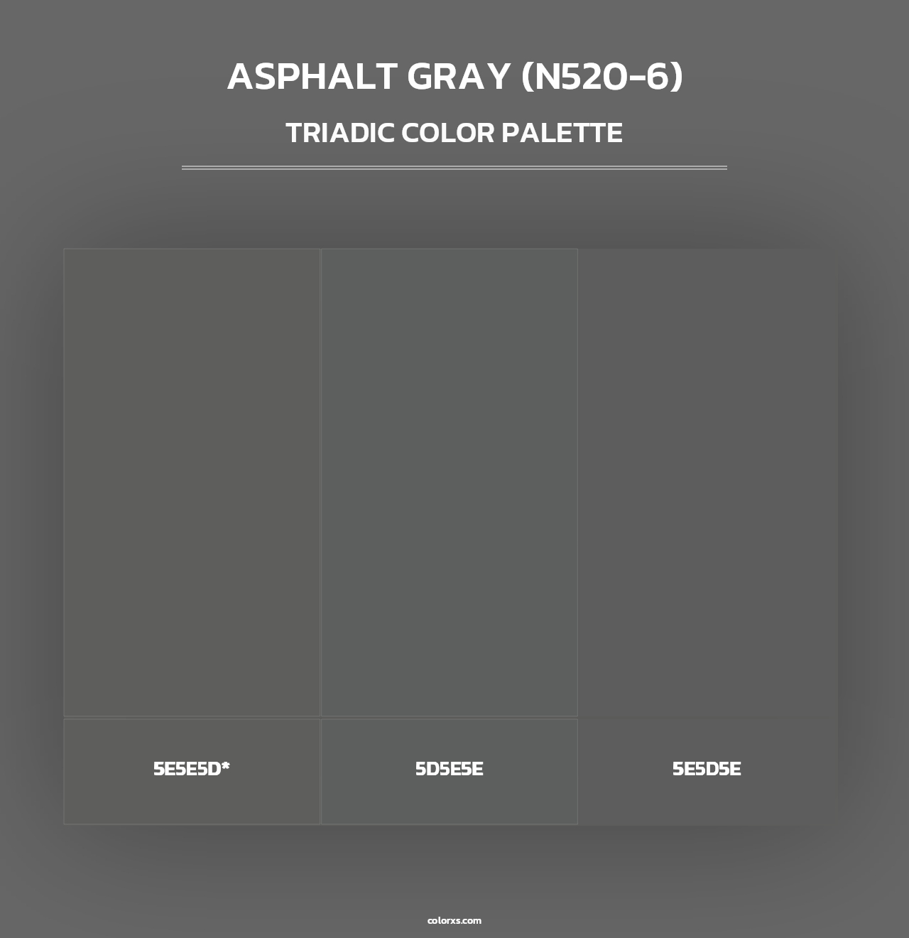 Asphalt Gray (N520-6) - Triadic Color Palette