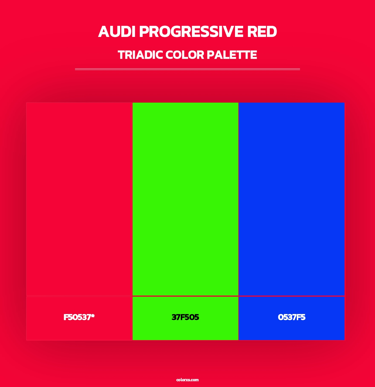 Audi Progressive Red - Triadic Color Palette