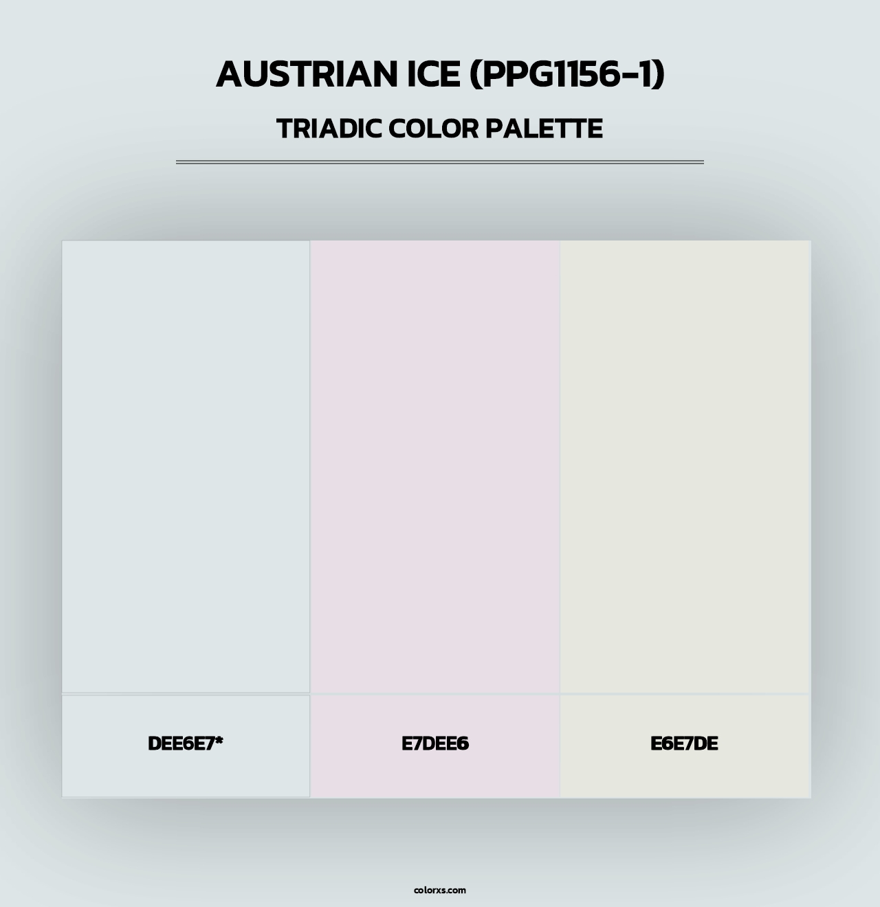 Austrian Ice (PPG1156-1) - Triadic Color Palette