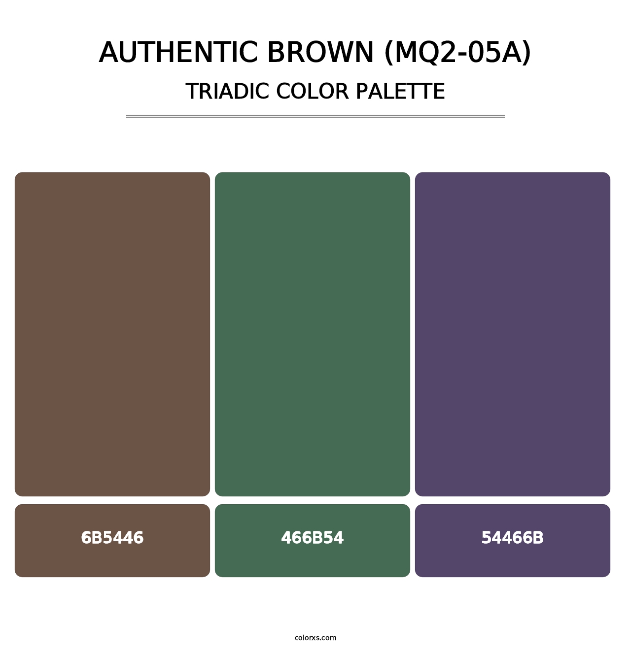 Authentic Brown (MQ2-05A) - Triadic Color Palette