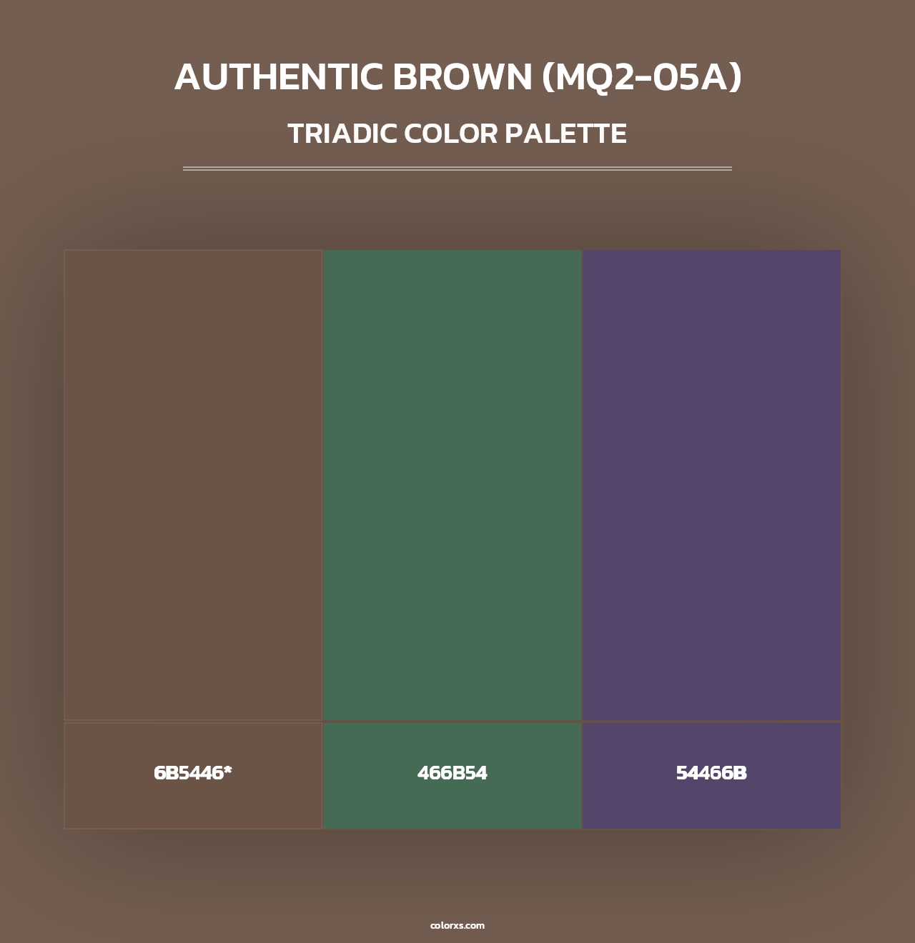 Authentic Brown (MQ2-05A) - Triadic Color Palette