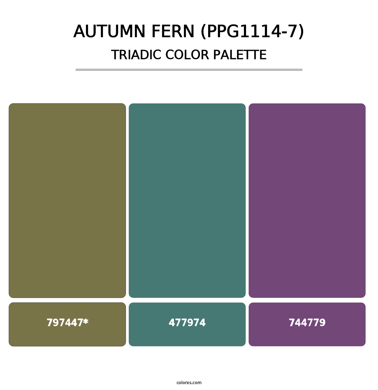 Autumn Fern (PPG1114-7) - Triadic Color Palette