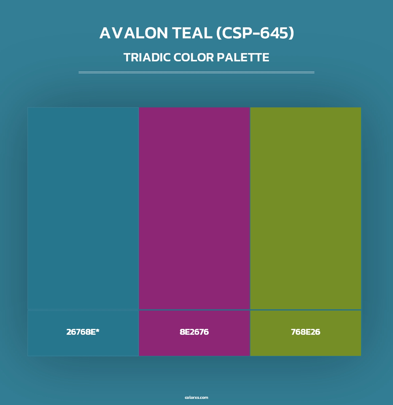 Avalon Teal (CSP-645) - Triadic Color Palette