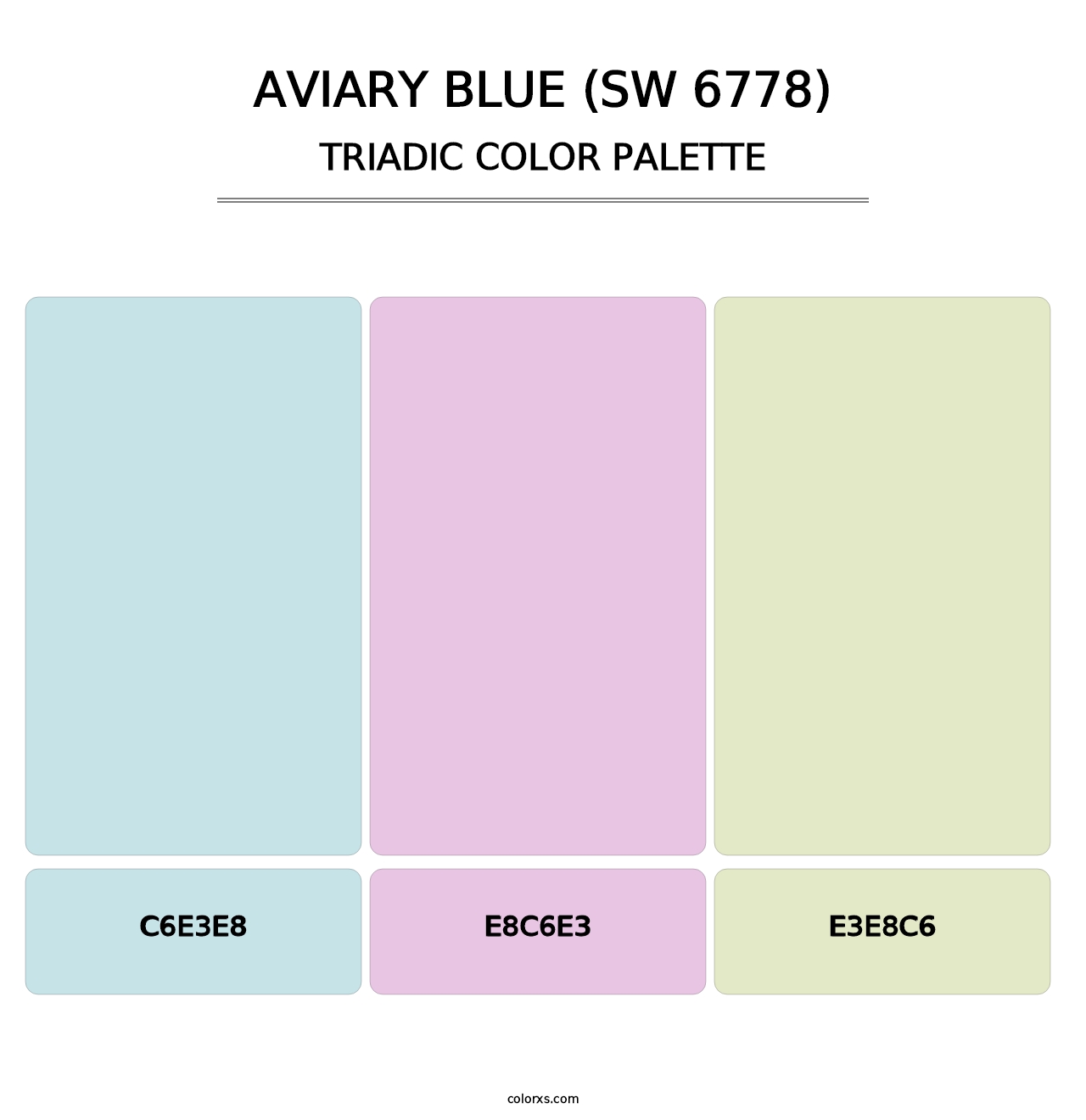 Aviary Blue (SW 6778) - Triadic Color Palette