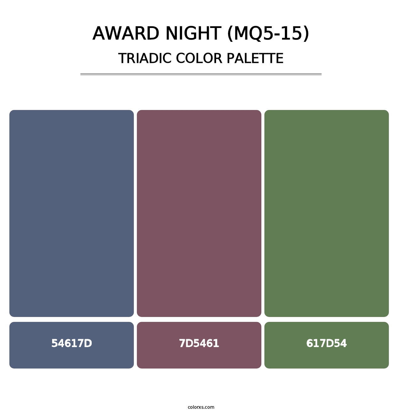 Award Night (MQ5-15) - Triadic Color Palette