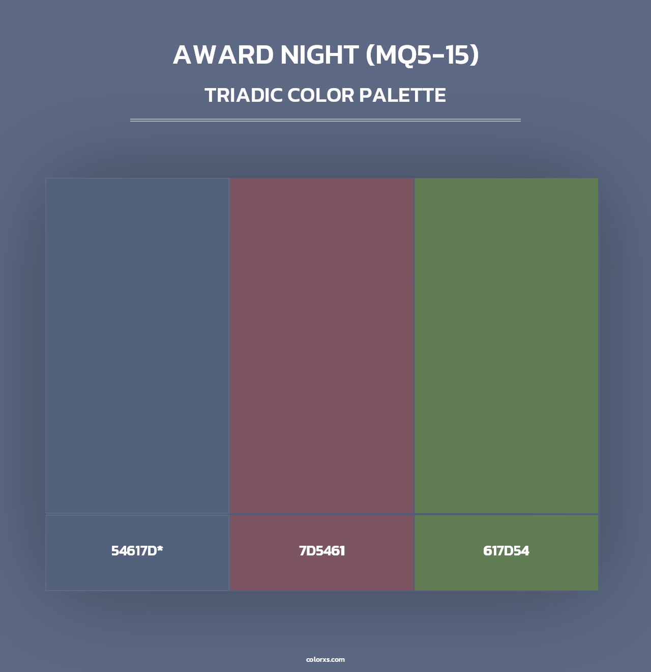 Award Night (MQ5-15) - Triadic Color Palette