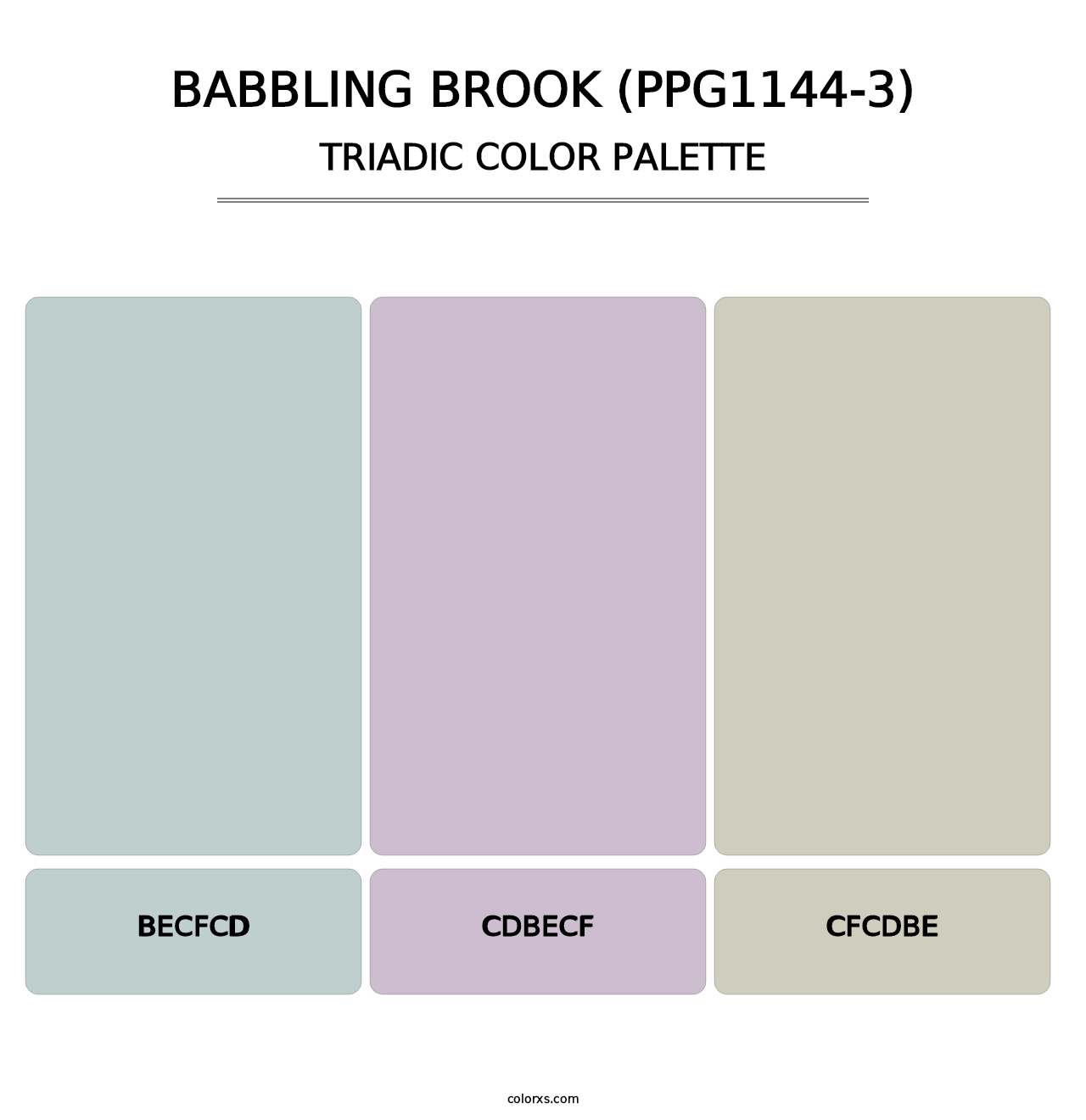 Babbling Brook (PPG1144-3) - Triadic Color Palette