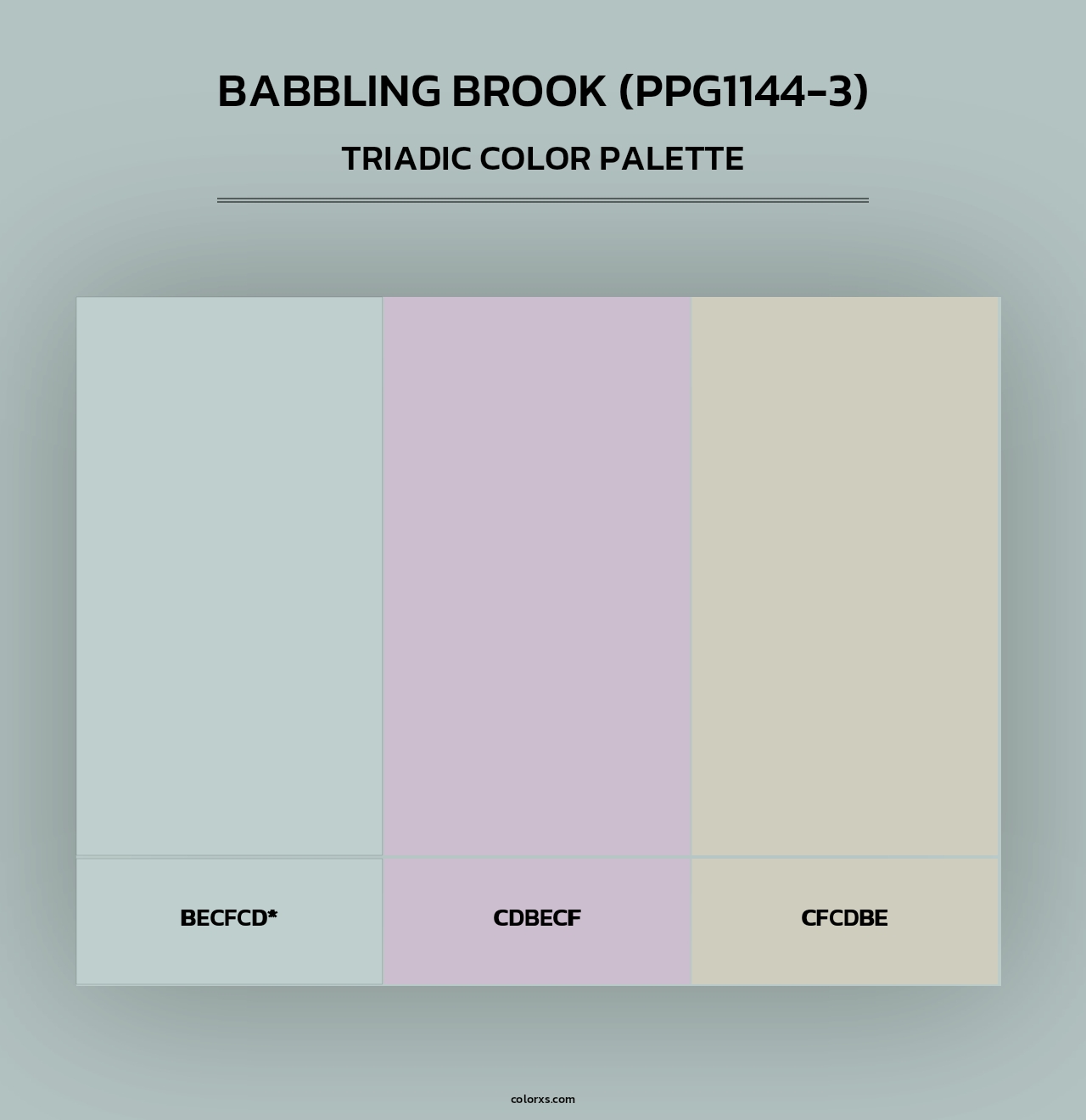 Babbling Brook (PPG1144-3) - Triadic Color Palette