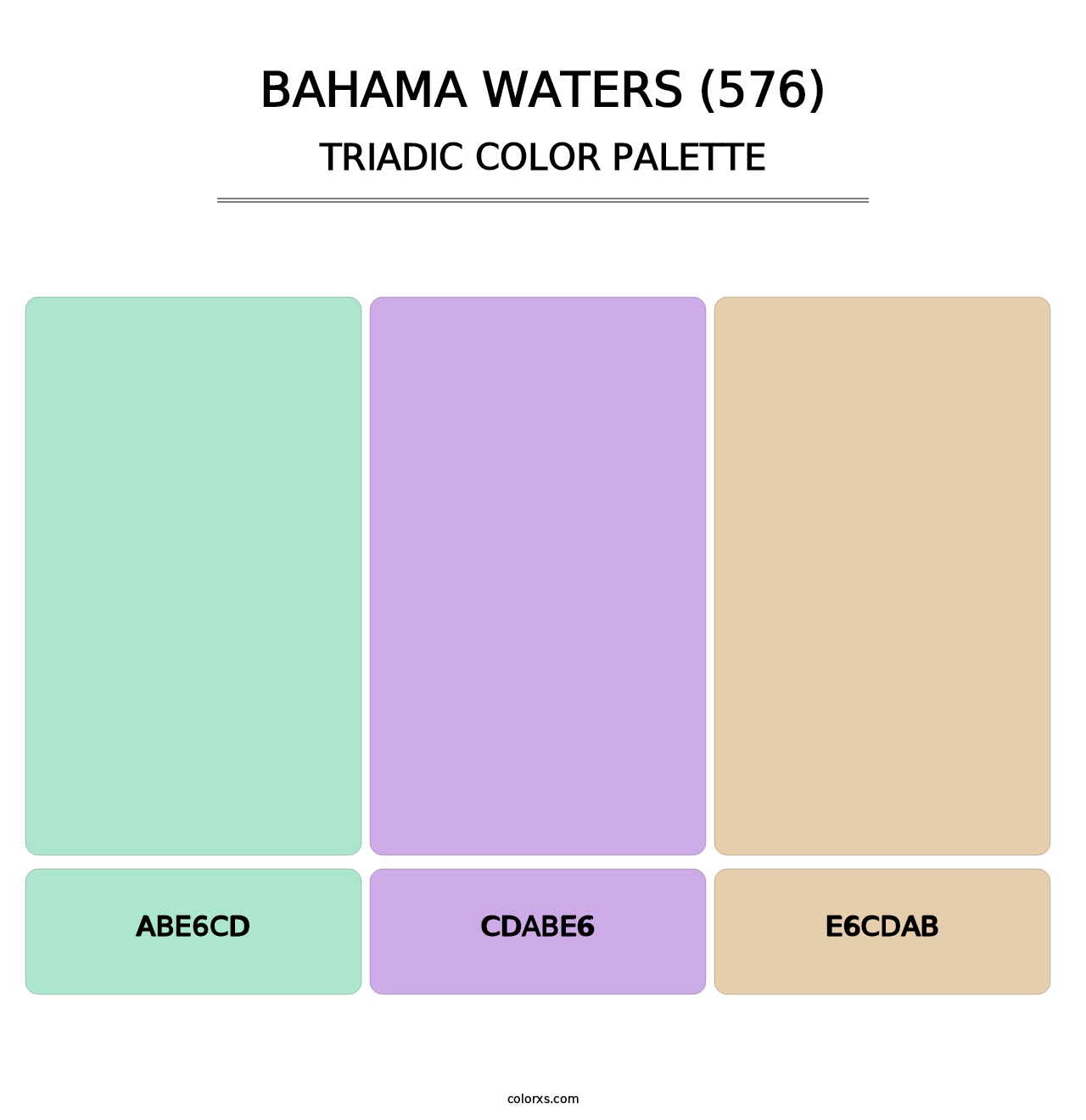 Bahama Waters (576) - Triadic Color Palette