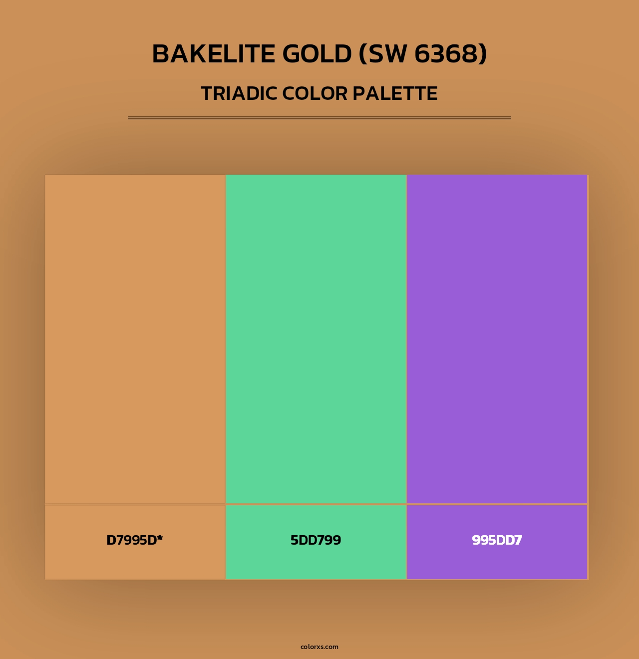 Bakelite Gold (SW 6368) - Triadic Color Palette