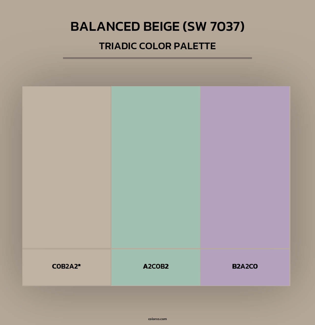 Balanced Beige (SW 7037) - Triadic Color Palette