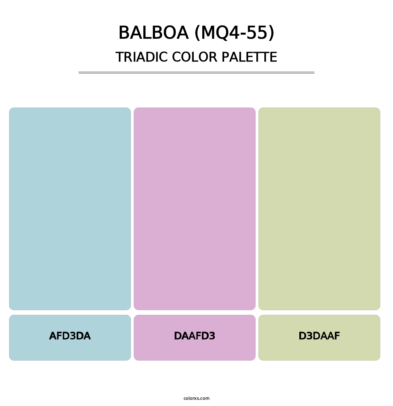 Balboa (MQ4-55) - Triadic Color Palette