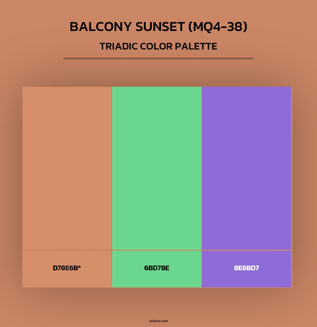 Balcony Sunset (MQ4-38) - Triadic Color Palette