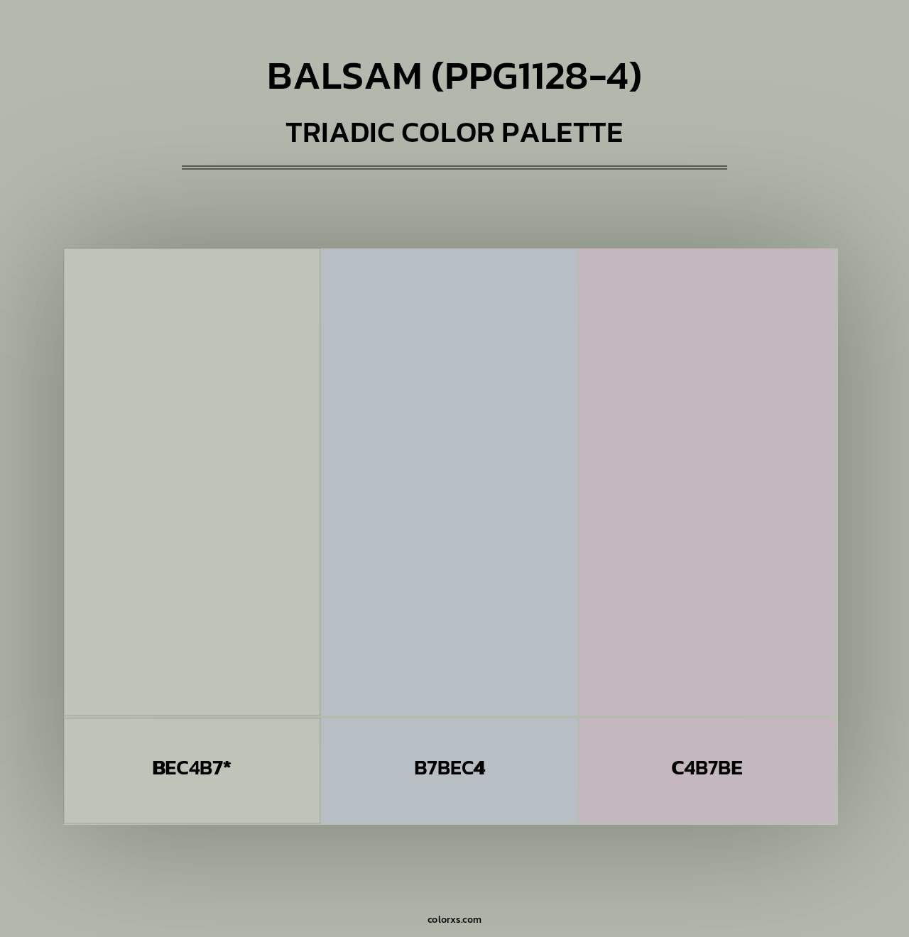 Balsam (PPG1128-4) - Triadic Color Palette