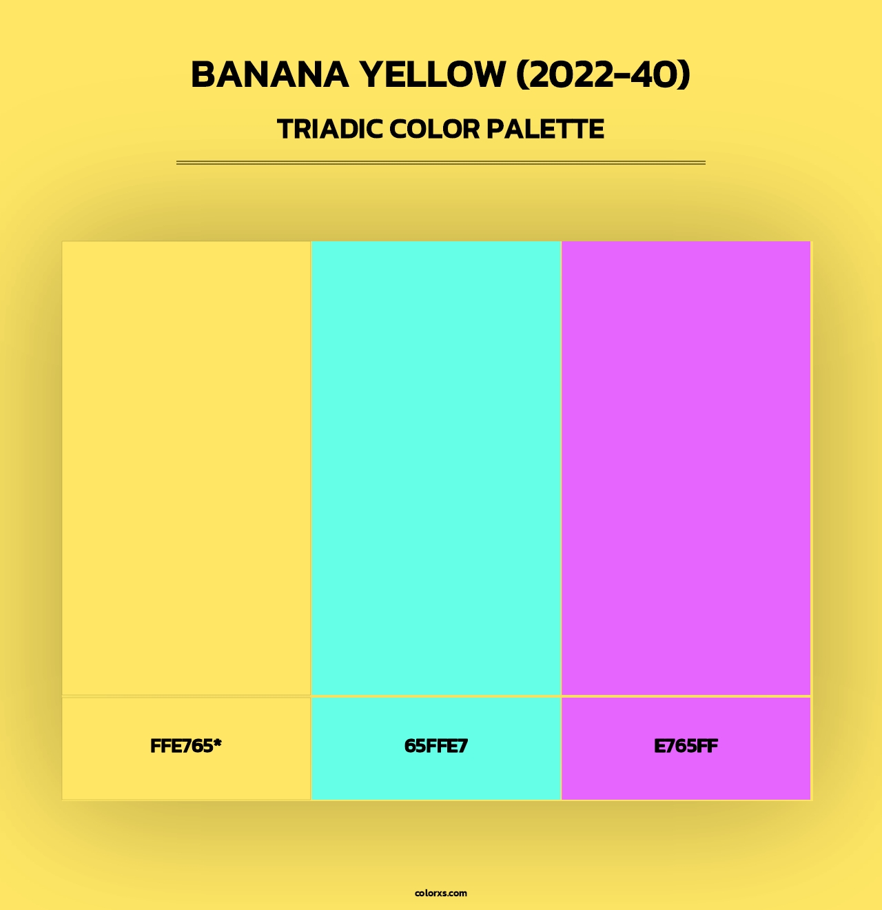 Banana Yellow (2022-40) - Triadic Color Palette