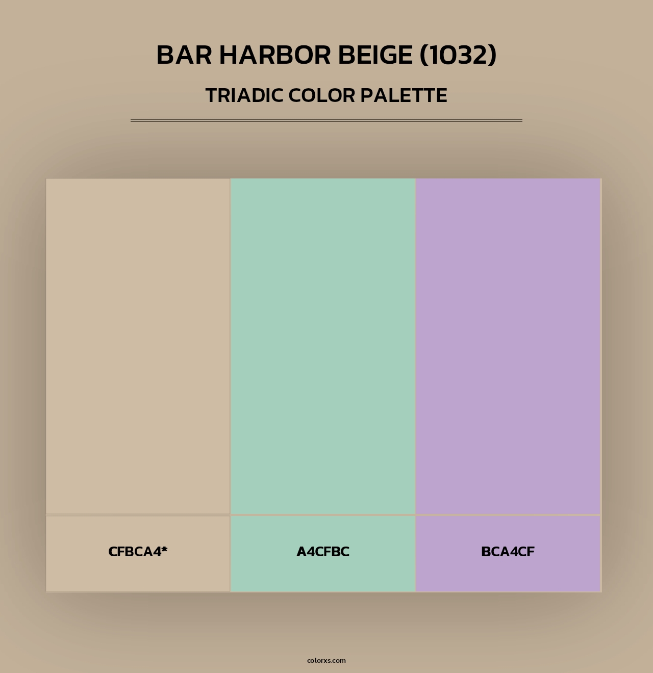Bar Harbor Beige (1032) - Triadic Color Palette