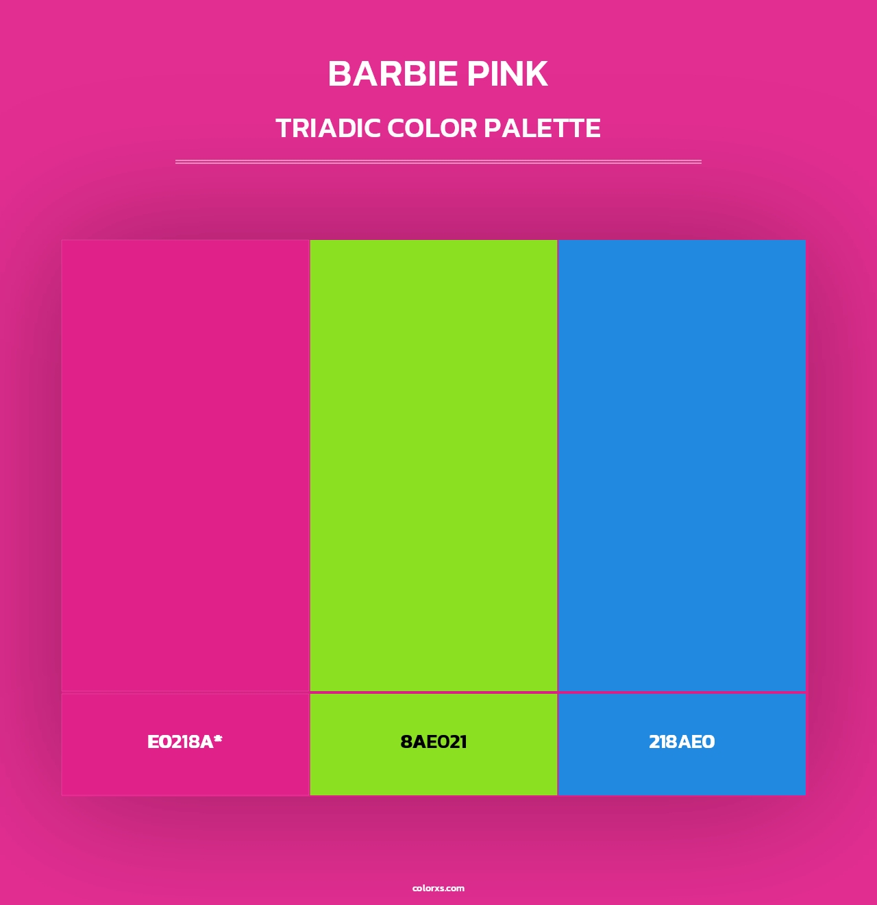 Barbie Pink - Triadic Color Palette