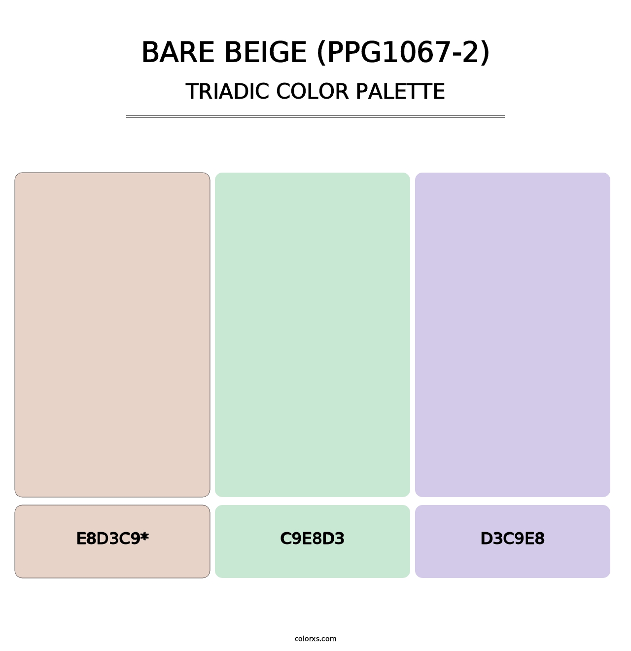 Bare Beige (PPG1067-2) - Triadic Color Palette