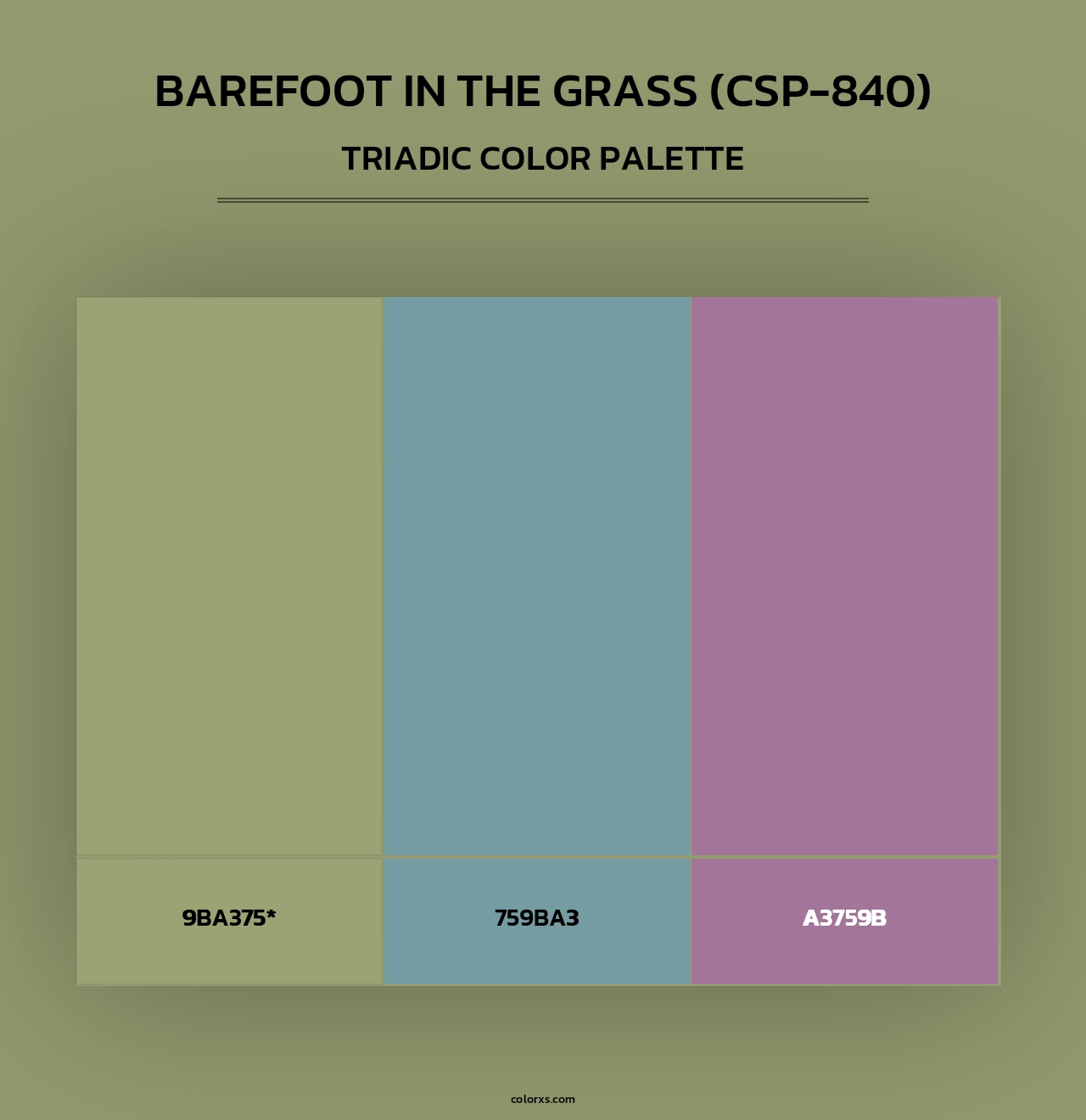 Barefoot in the Grass (CSP-840) - Triadic Color Palette