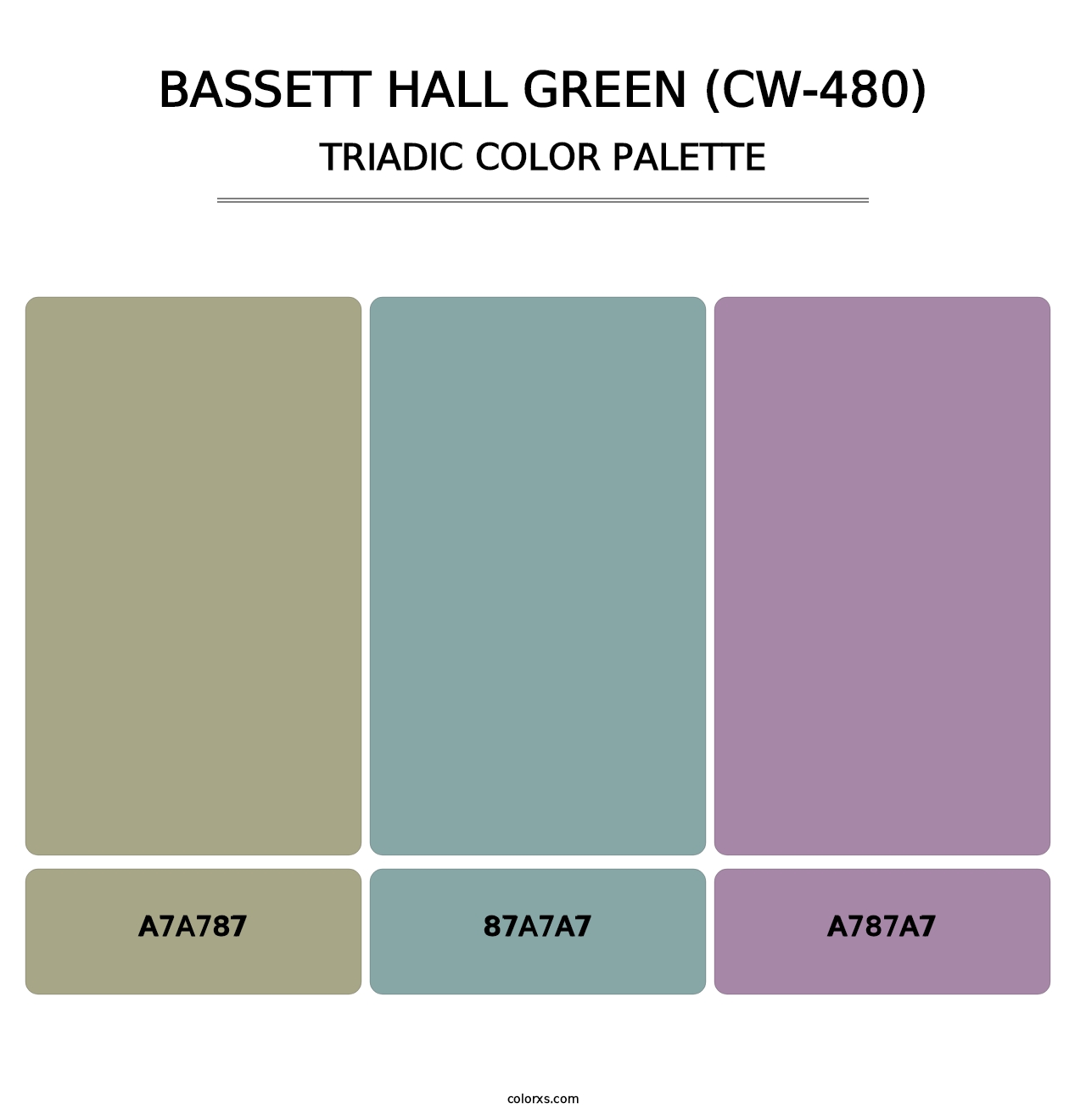Bassett Hall Green (CW-480) - Triadic Color Palette