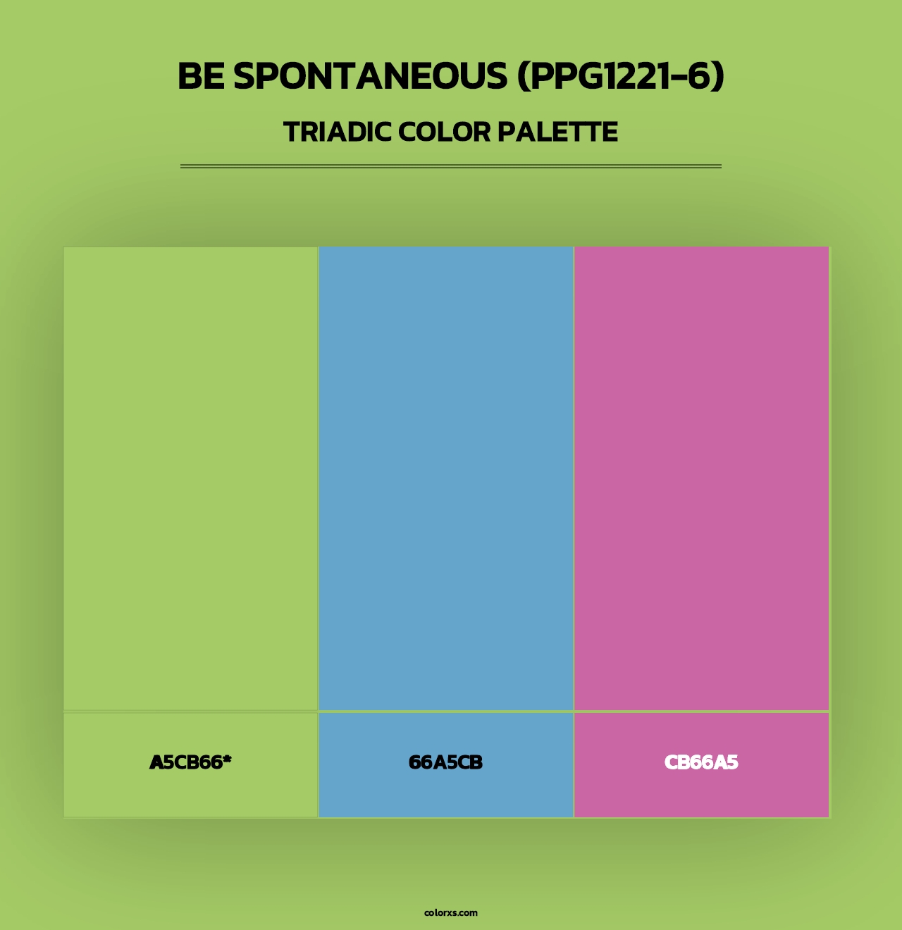Be Spontaneous (PPG1221-6) - Triadic Color Palette
