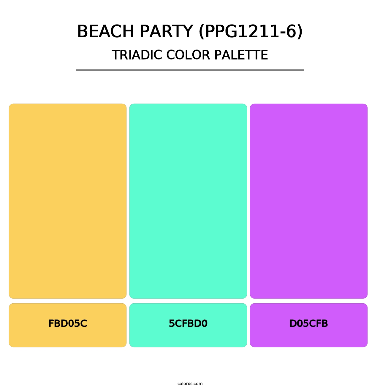 Beach Party (PPG1211-6) - Triadic Color Palette