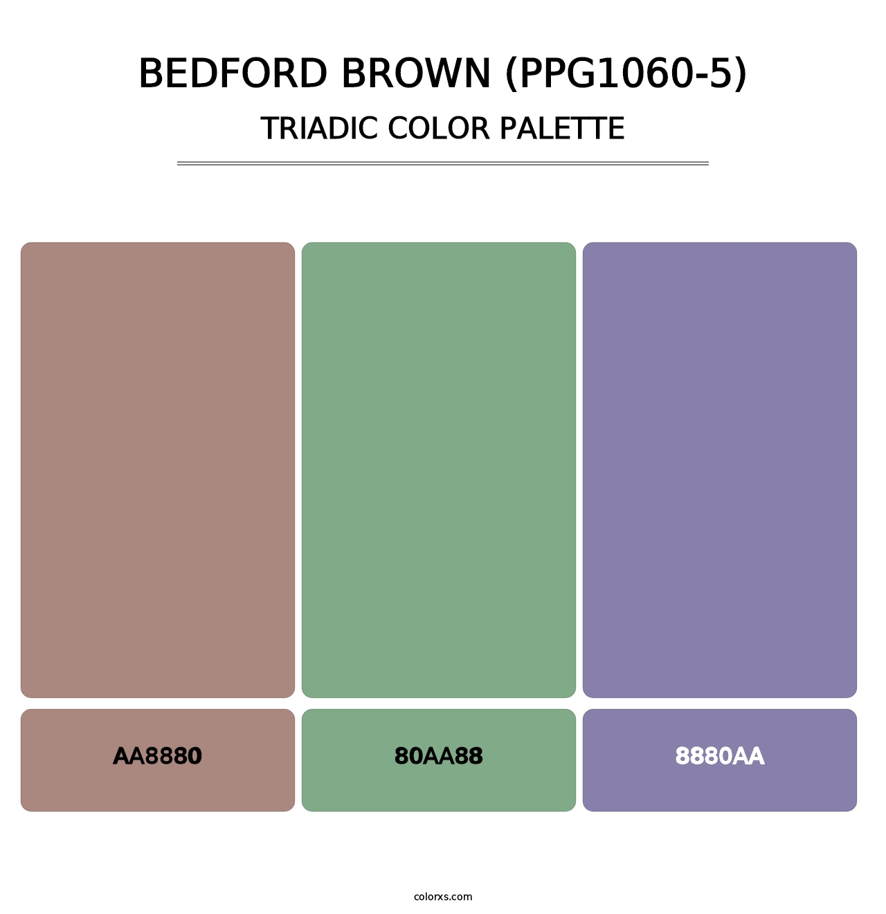 Bedford Brown (PPG1060-5) - Triadic Color Palette