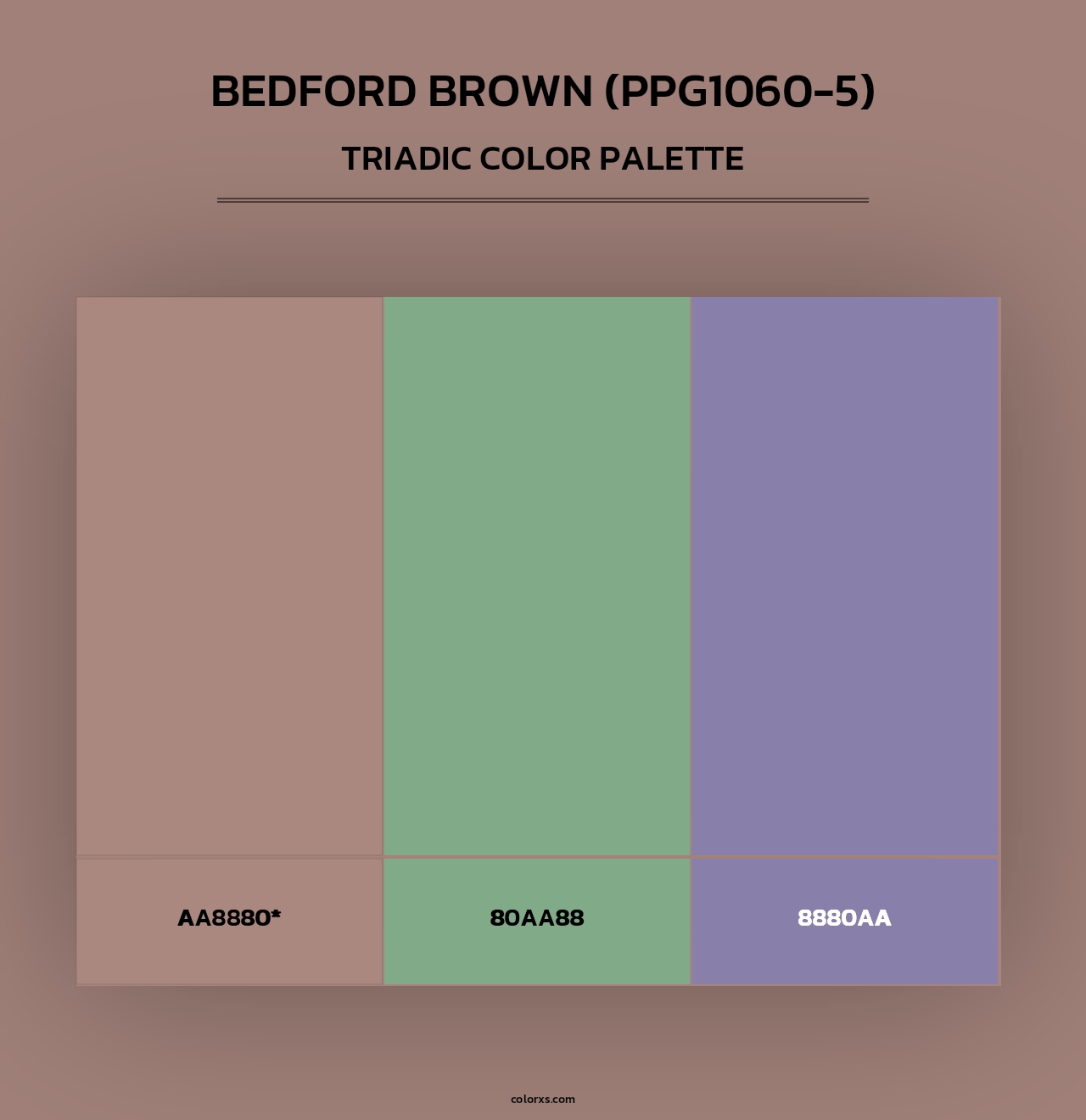 Bedford Brown (PPG1060-5) - Triadic Color Palette