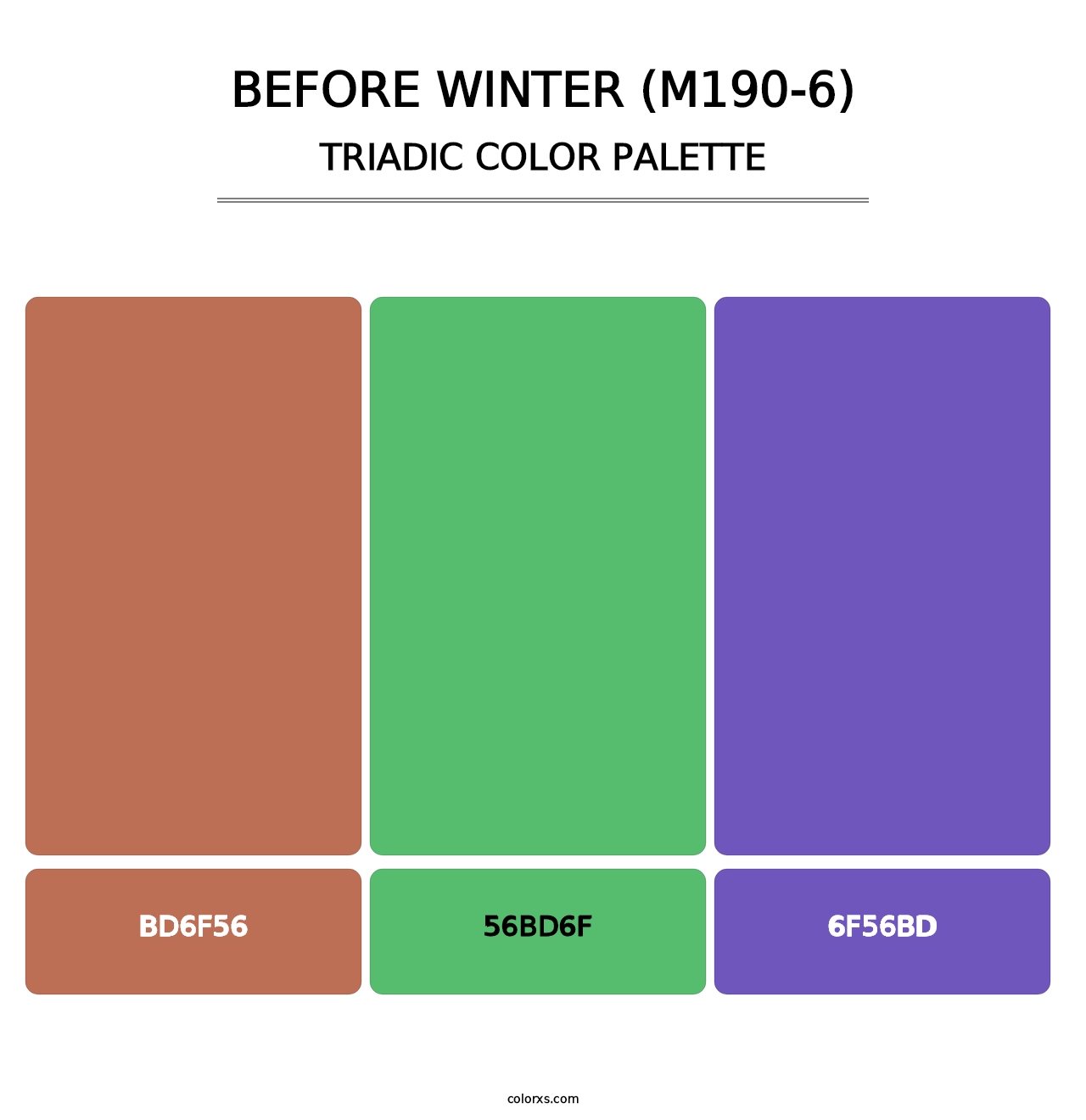 Before Winter (M190-6) - Triadic Color Palette