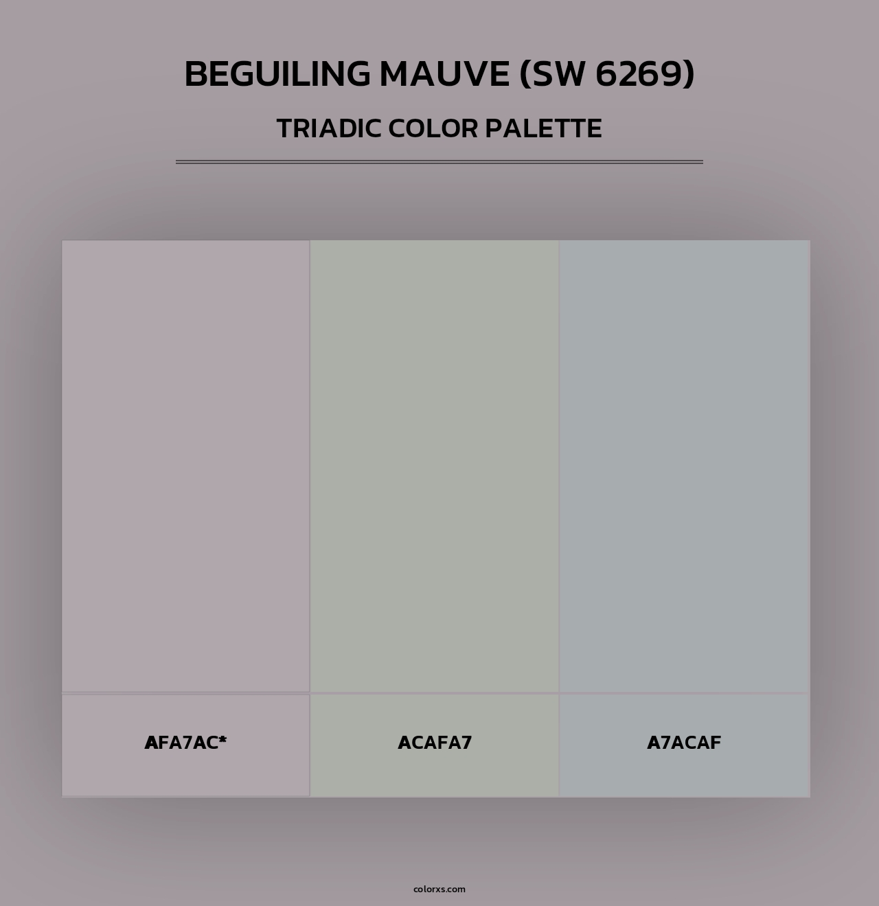Beguiling Mauve (SW 6269) - Triadic Color Palette