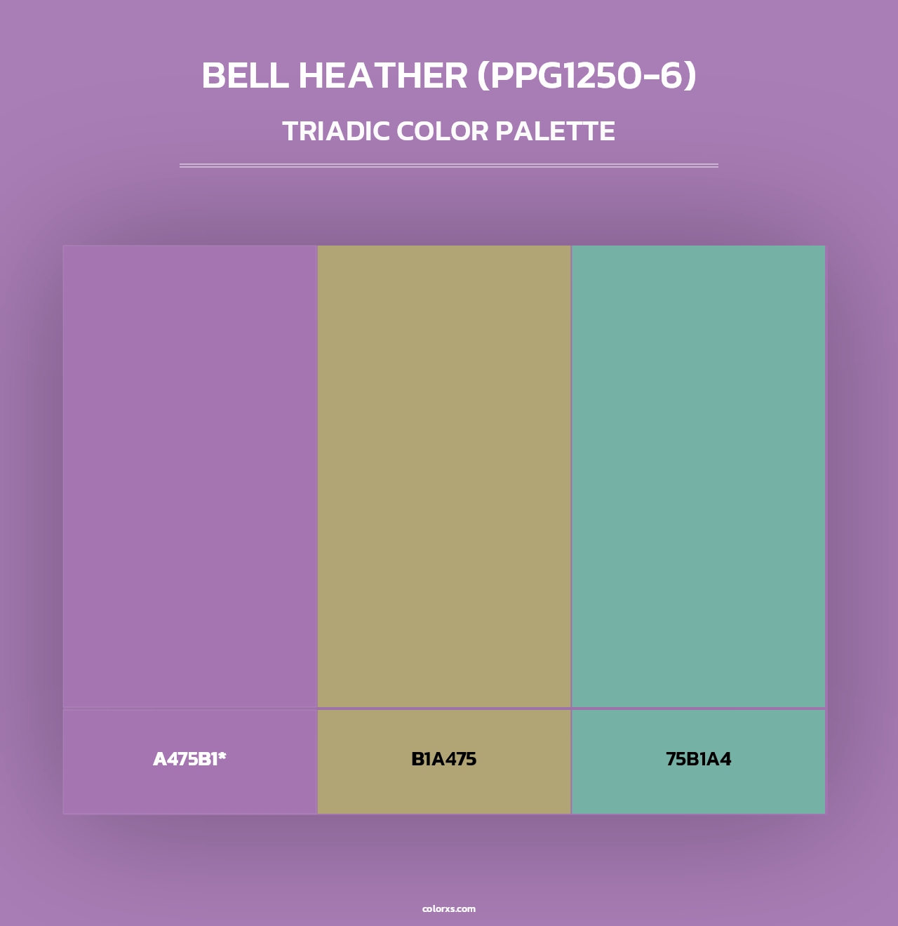 Bell Heather (PPG1250-6) - Triadic Color Palette