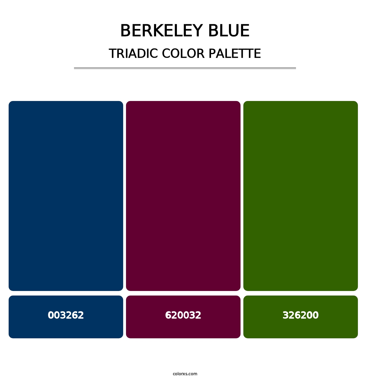 Berkeley Blue - Triadic Color Palette