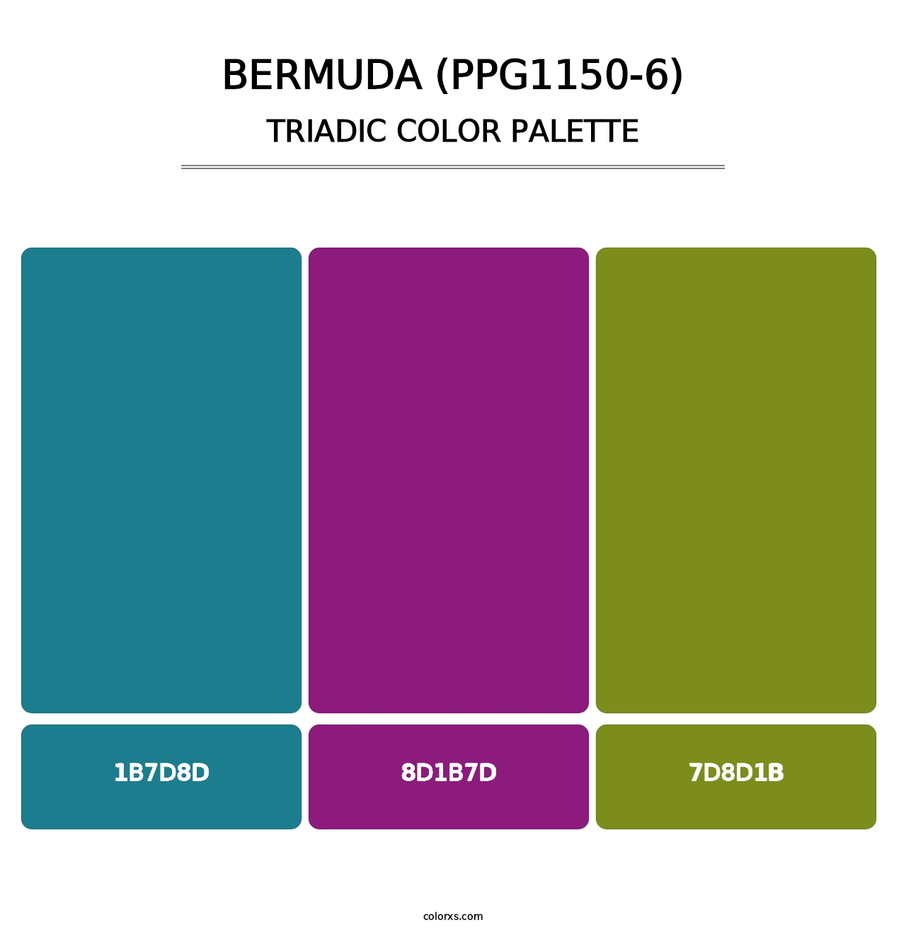 Bermuda (PPG1150-6) - Triadic Color Palette