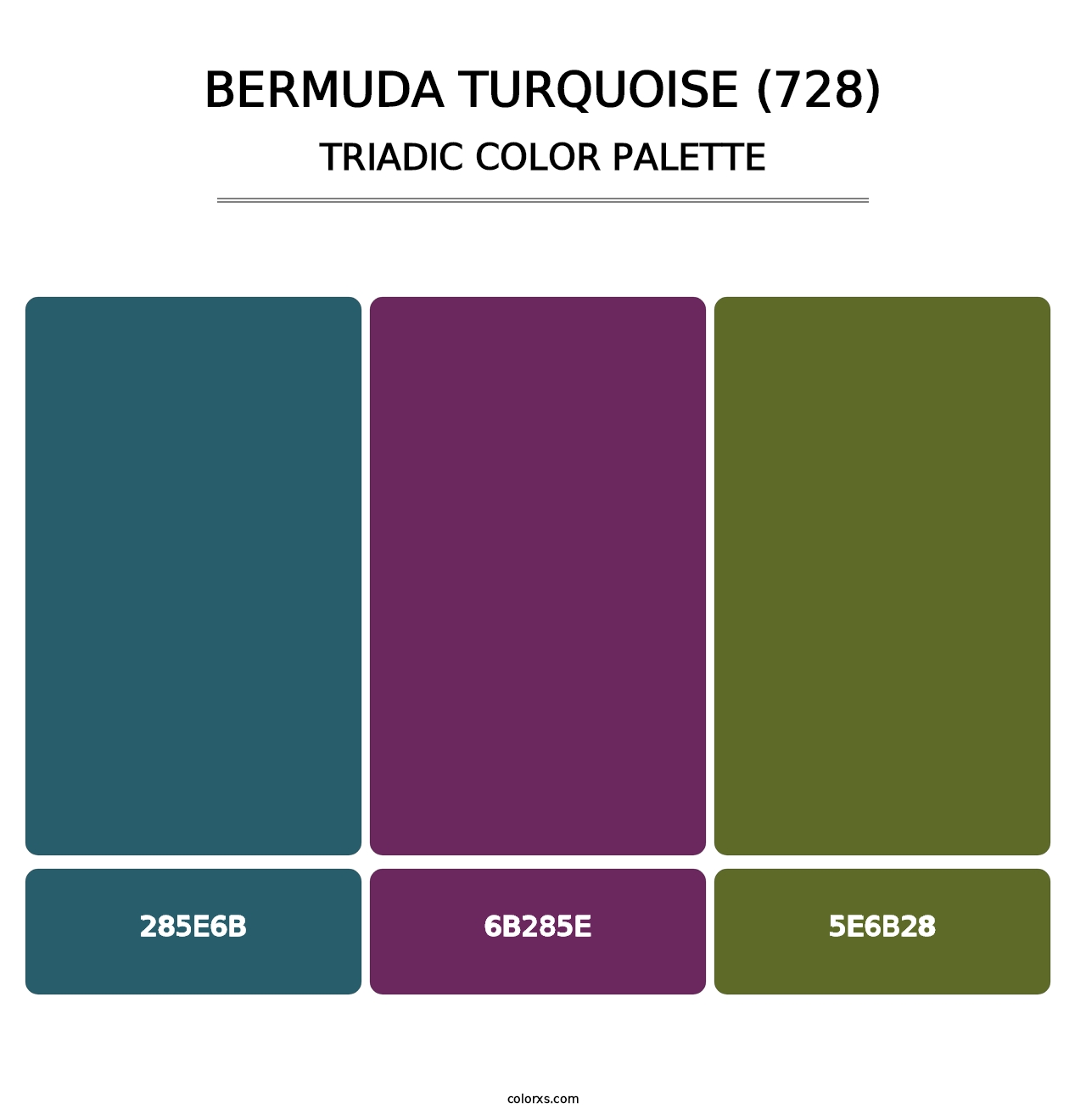 Bermuda Turquoise (728) - Triadic Color Palette