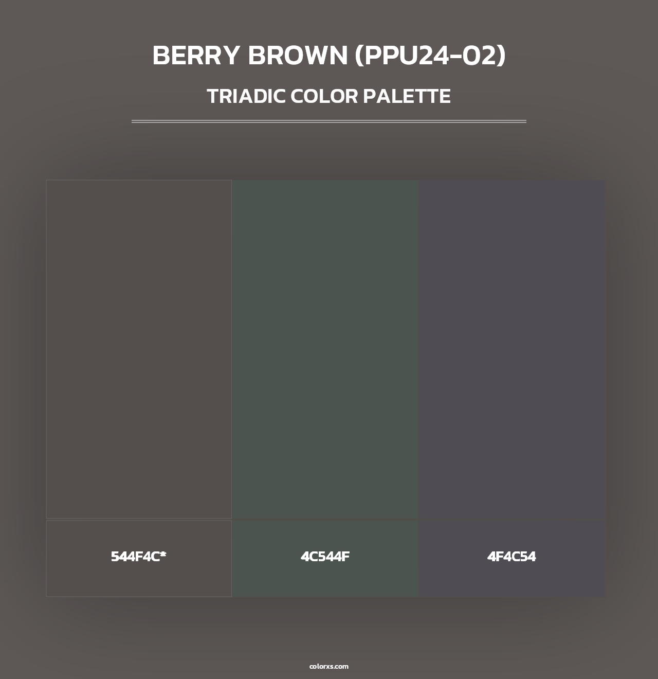 Berry Brown (PPU24-02) - Triadic Color Palette