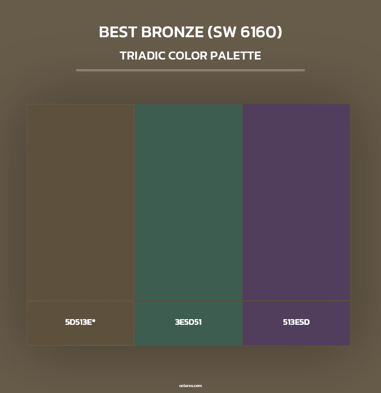 Best Bronze (SW 6160) - Triadic Color Palette