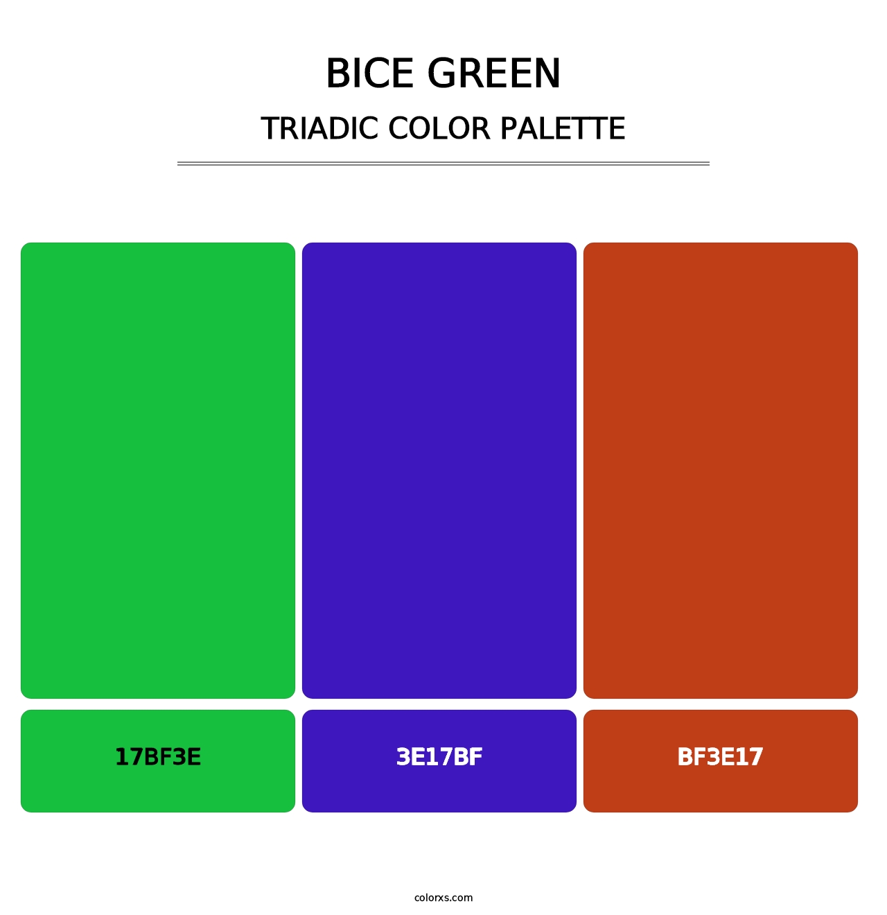 Bice Green - Triadic Color Palette