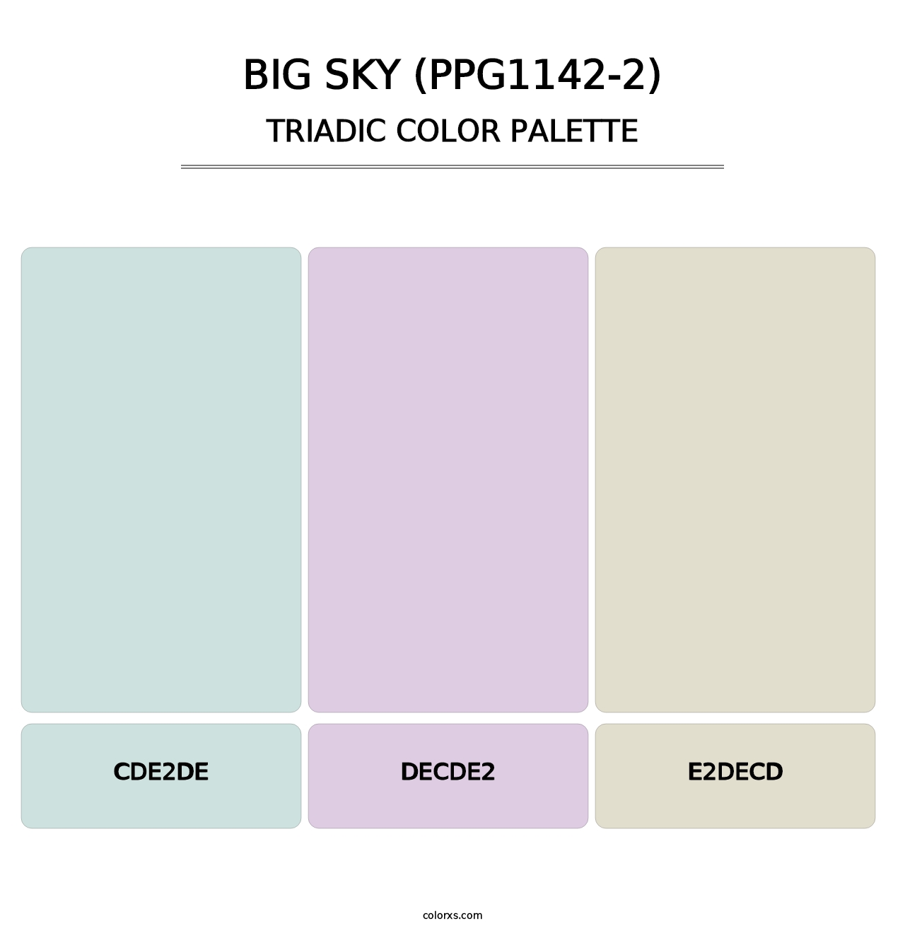 Big Sky (PPG1142-2) - Triadic Color Palette