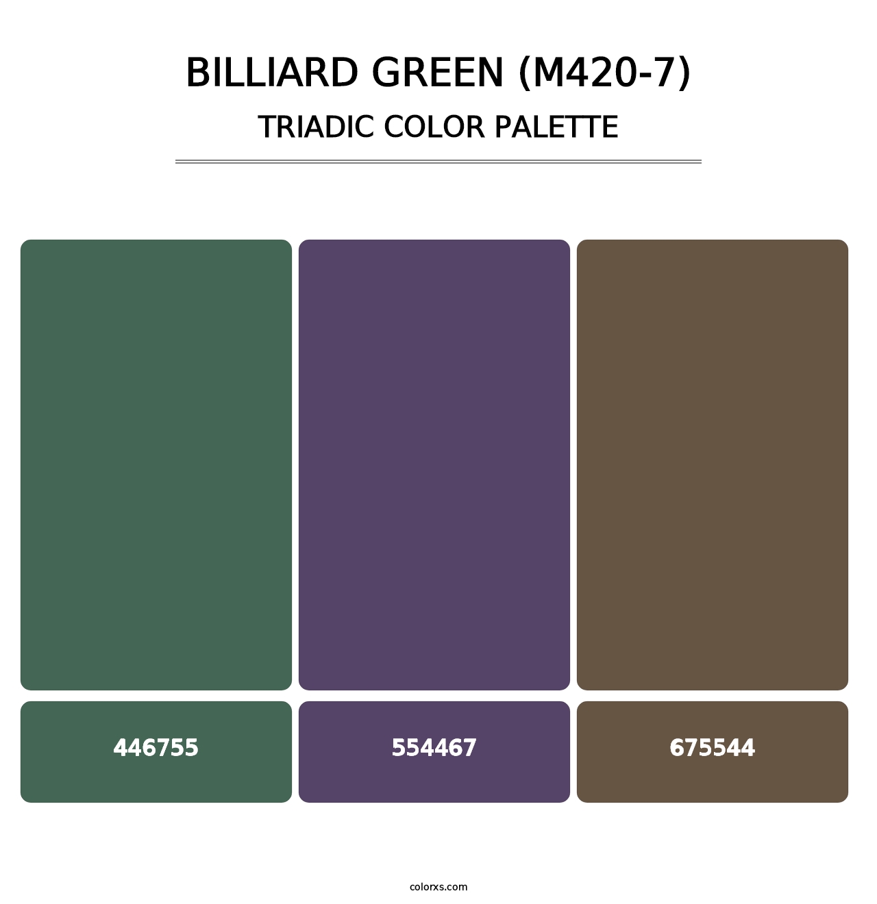 Billiard Green (M420-7) - Triadic Color Palette