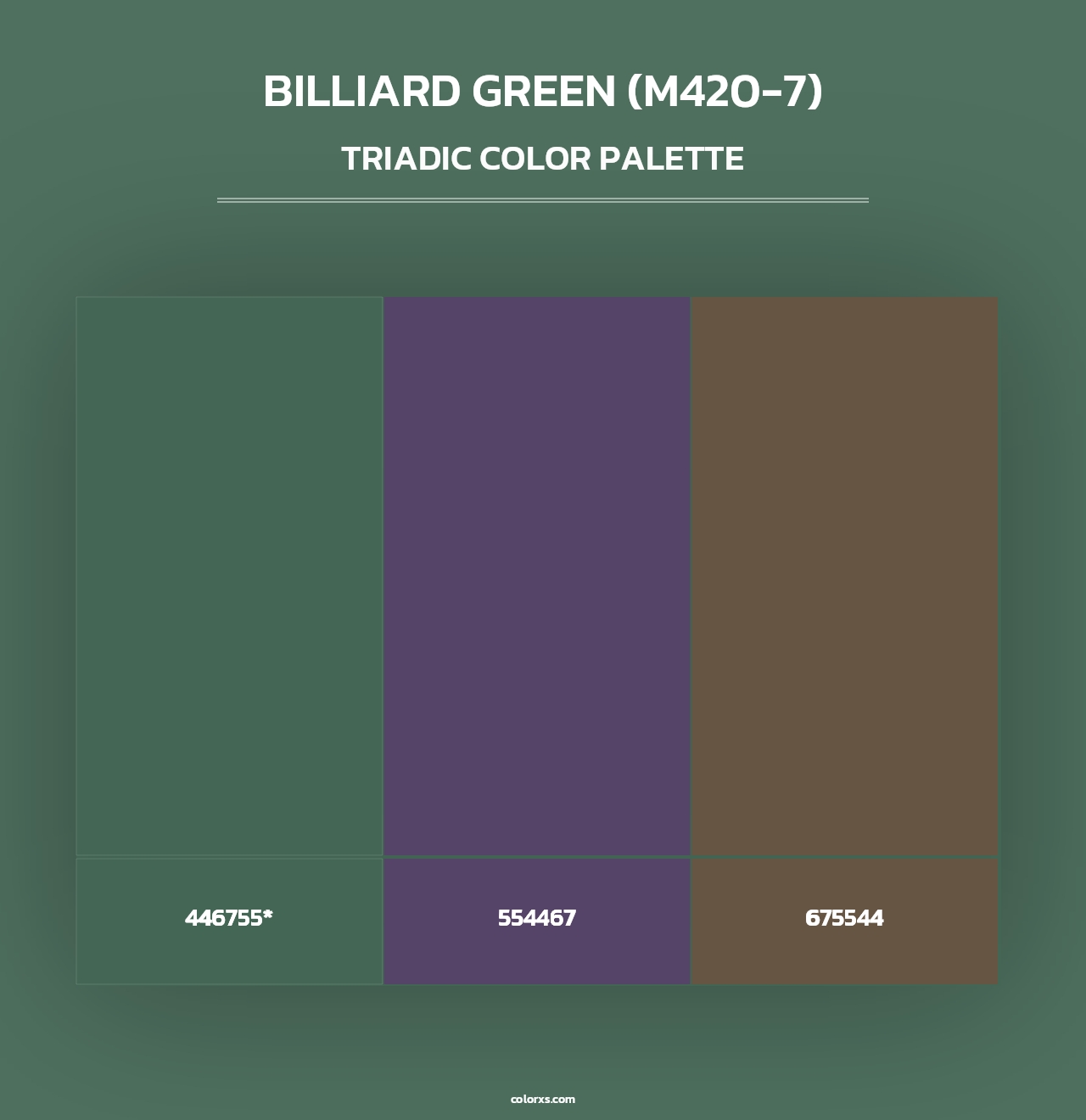 Billiard Green (M420-7) - Triadic Color Palette