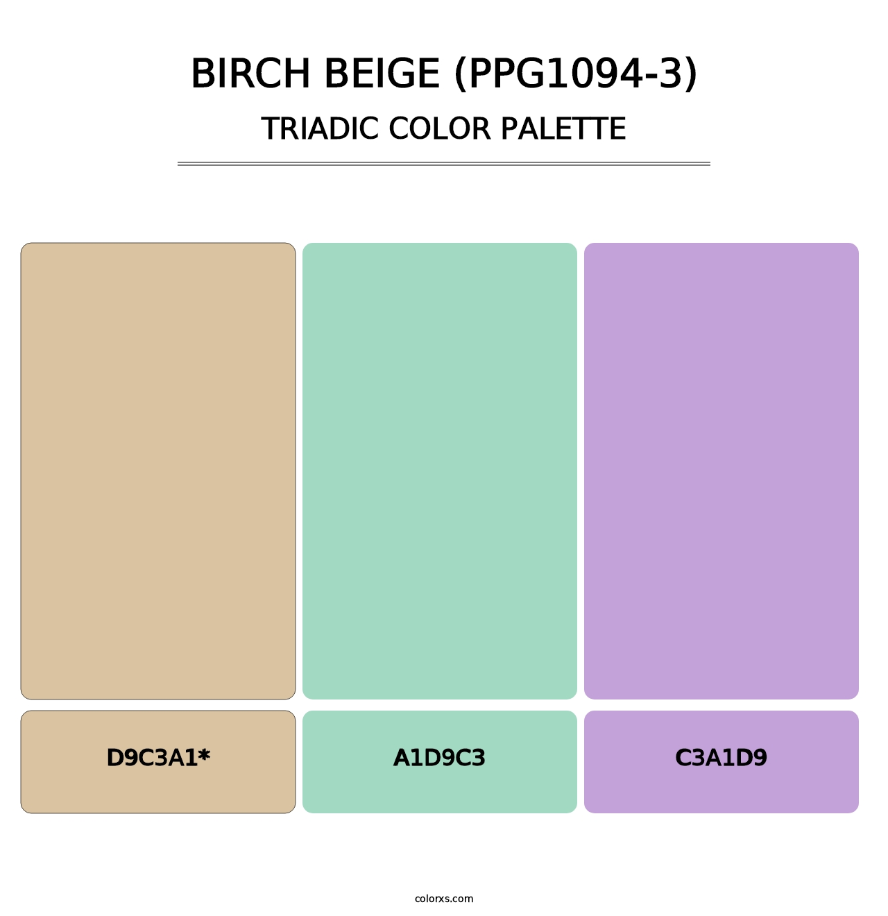 Birch Beige (PPG1094-3) - Triadic Color Palette